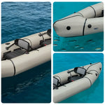 TREKKA 2-Person Inflatable Kayak Streamlined Patented Hull Lightweight Compact Design Spacious Interior for Recreation & Travel - Beige