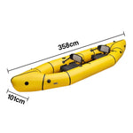 TREKKA 2-Person Inflatable Kayak Streamlined Patented Hull Lightweight Compact Design Spacious Interior for Recreation & Travel - Yellow
