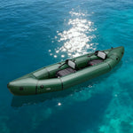 TREKKA 2-Person Inflatable Kayak Streamlined Patented Hull Lightweight Compact Design Spacious Interior for Recreation & Travel - Green