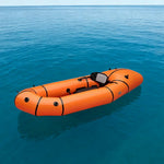 TREKKA Single Inflatable Kayak Lightweight Compact Design Breathable Mesh Backrest Ideal for Boating & Fishing - Orange