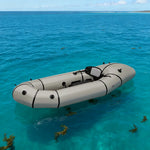 TREKKA Single Inflatable Kayak Lightweight Compact Design Breathable Mesh Backrest Ideal for Boating & Fishing - Beige