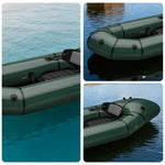 TREKKA Single Inflatable Kayak Lightweight Compact Design Breathable Mesh Backrest Ideal for Boating & Fishing - Green