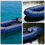 TREKKA Single Inflatable Kayak Lightweight Compact Design Breathable Mesh Backrest Ideal for Boating & Fishing - Blue
