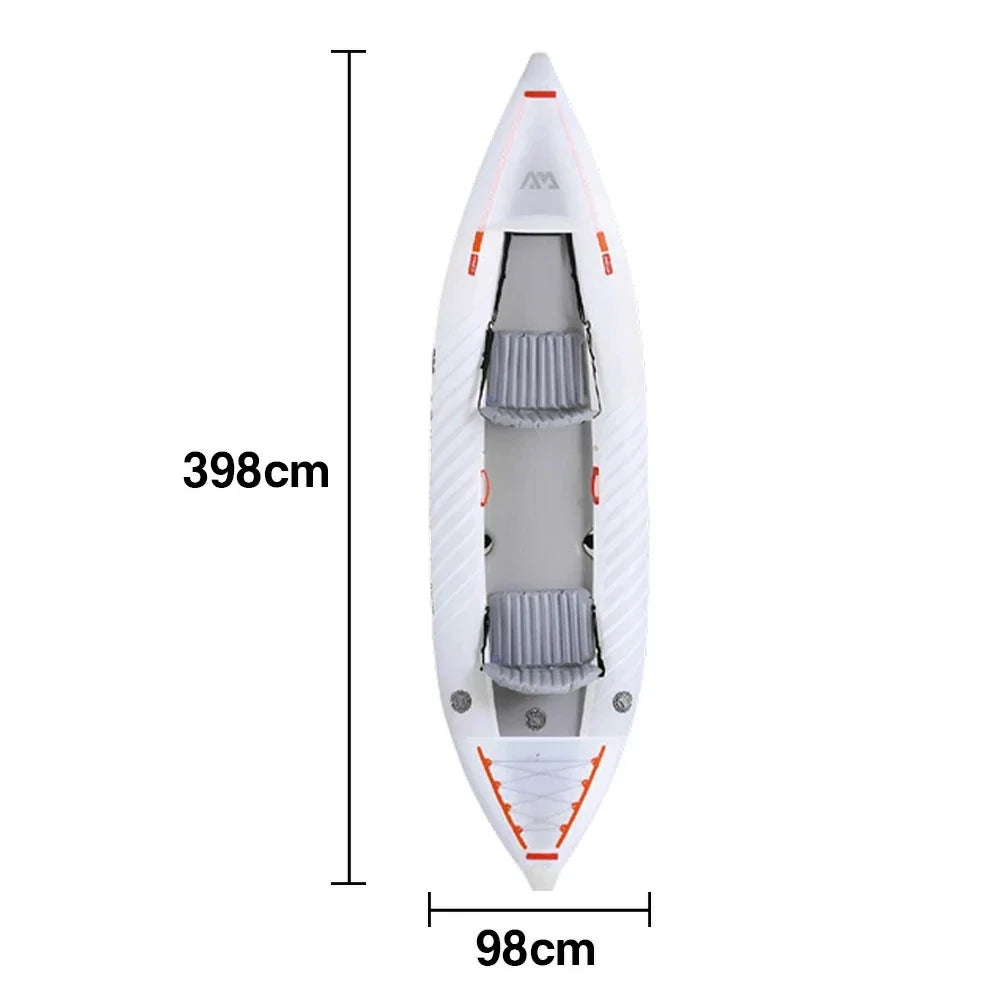 TREKKA 2-Person Inflatable Kayak Ultra-Lightweight Durable Design Tapered Bow Splash Guard Ideal for Boating & Fishing