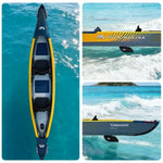 TREKKA 1/2/3-Person Inflatable Kayak Lightweight Durable Design Inflatable Keel Splash-Proof Shields Ideal for Boating & Fishing