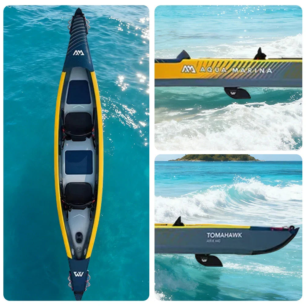 TREKKA 1/2/3-Person Inflatable Kayak Lightweight Durable Design Inflatable Keel Splash-Proof Shields Ideal for Boating & Fishing