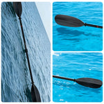 TREKKA Fiberglass Paddle Adjustable Blade Splash Guard 220cm Lightweight for Inflatable Kayaks & Canoes - Black