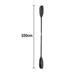 TREKKA Fiberglass Paddle Adjustable Blade Splash Guard 220cm Lightweight for Inflatable Kayaks & Canoes - Black