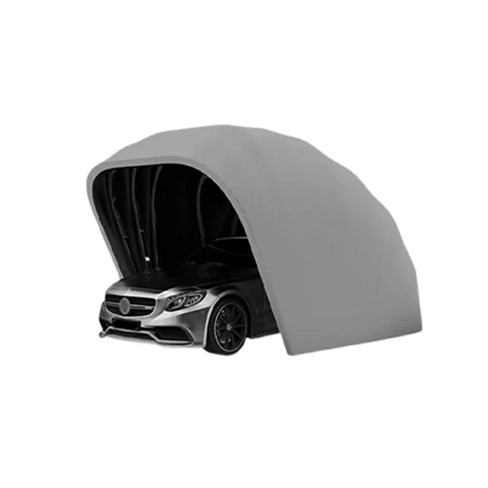 TREKKA Fully Automatic Car Canopy - 5.5/6m Retractable Cover Stainless Steel Frame Remote Control Operation Waterproof & UV-Resistant Fabric - Grey