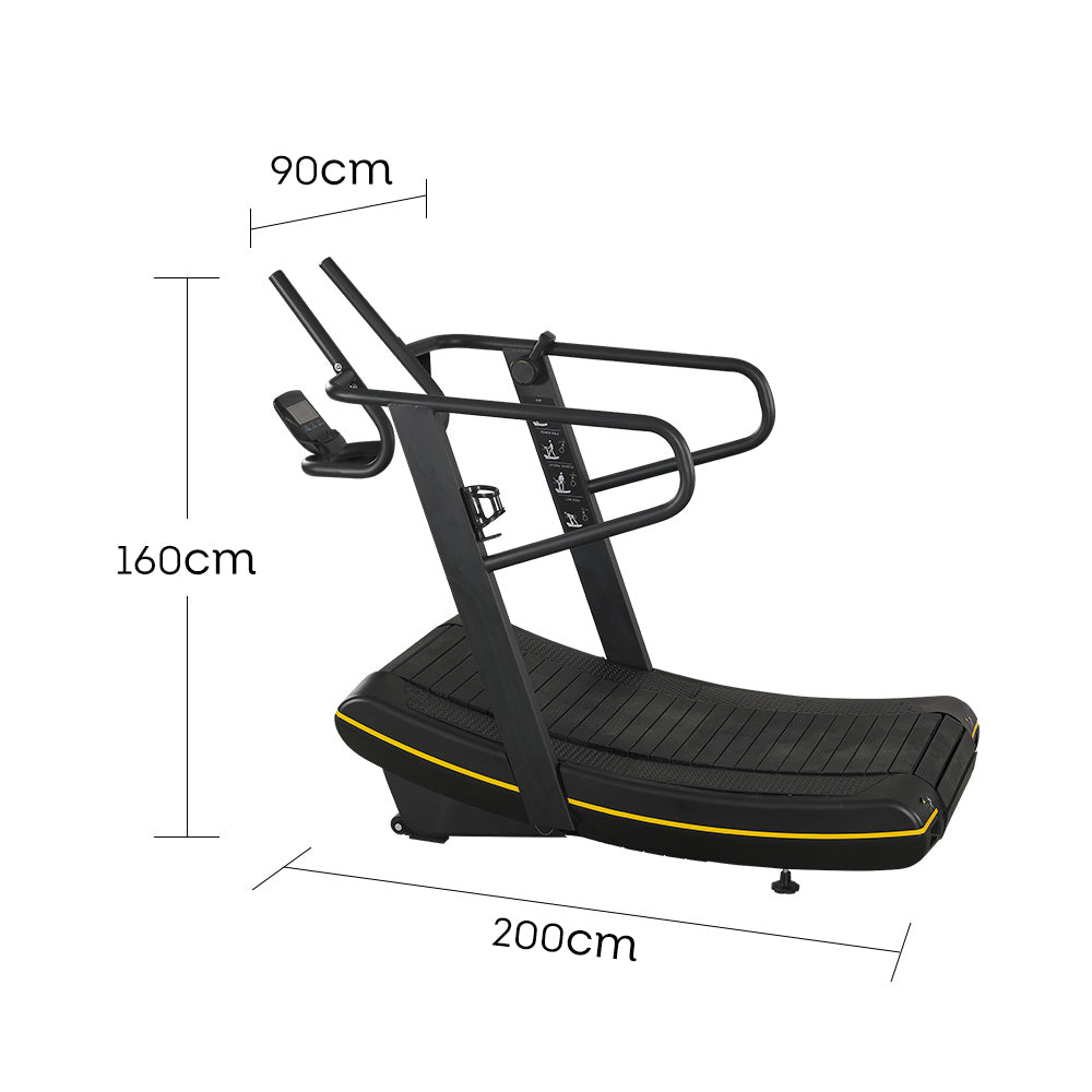 FITPRO BS005 Manual Adjustment - 8 Magnetic Resistance Treadmill Train Gym Levels Home Equipment Machine Black&Yellow
