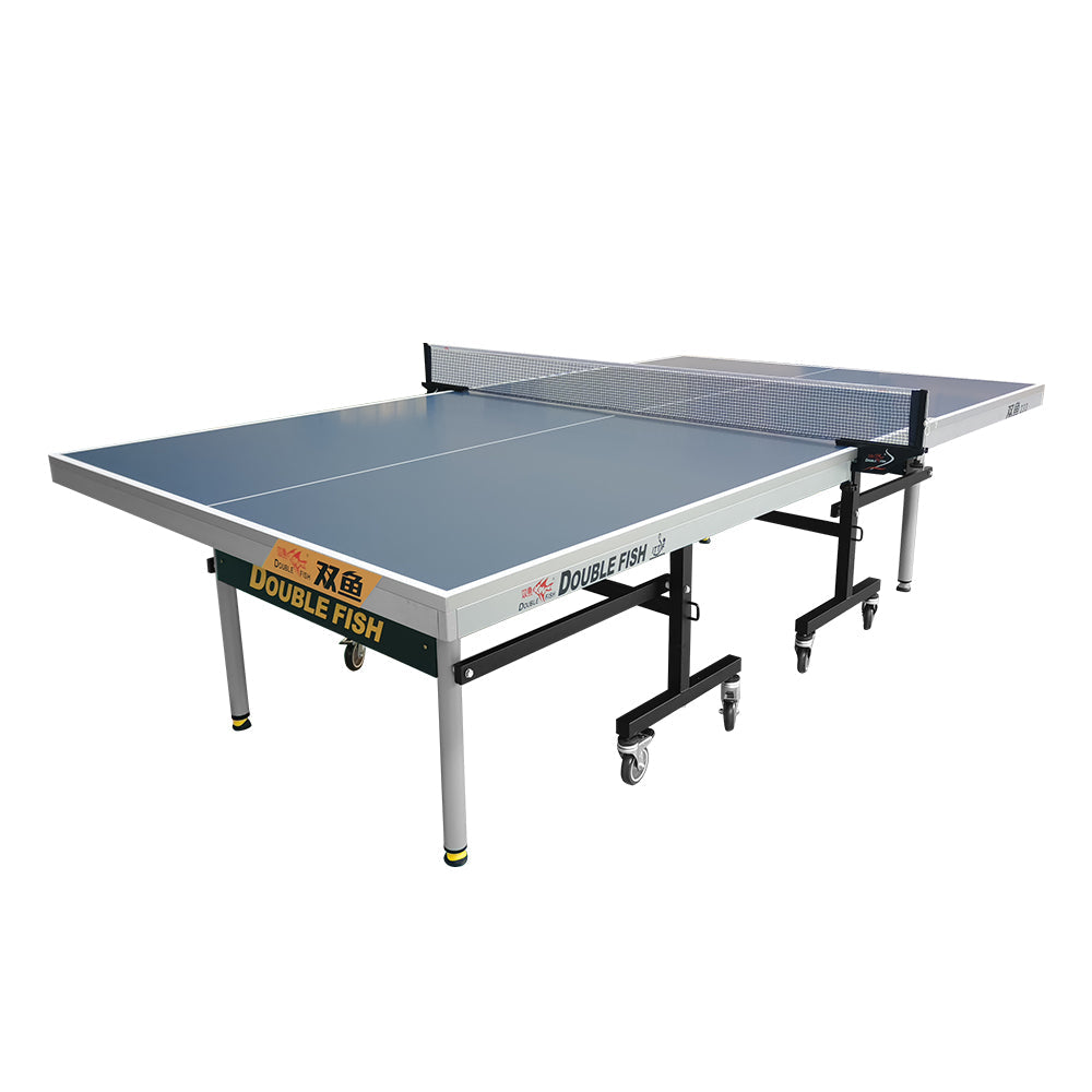 DOUBLE FISH Table Blue&gray - Net Solo 233 Pong Play Bats Indoor Foldable Ball Tennis/Ping 25mm Table ITTF Approve