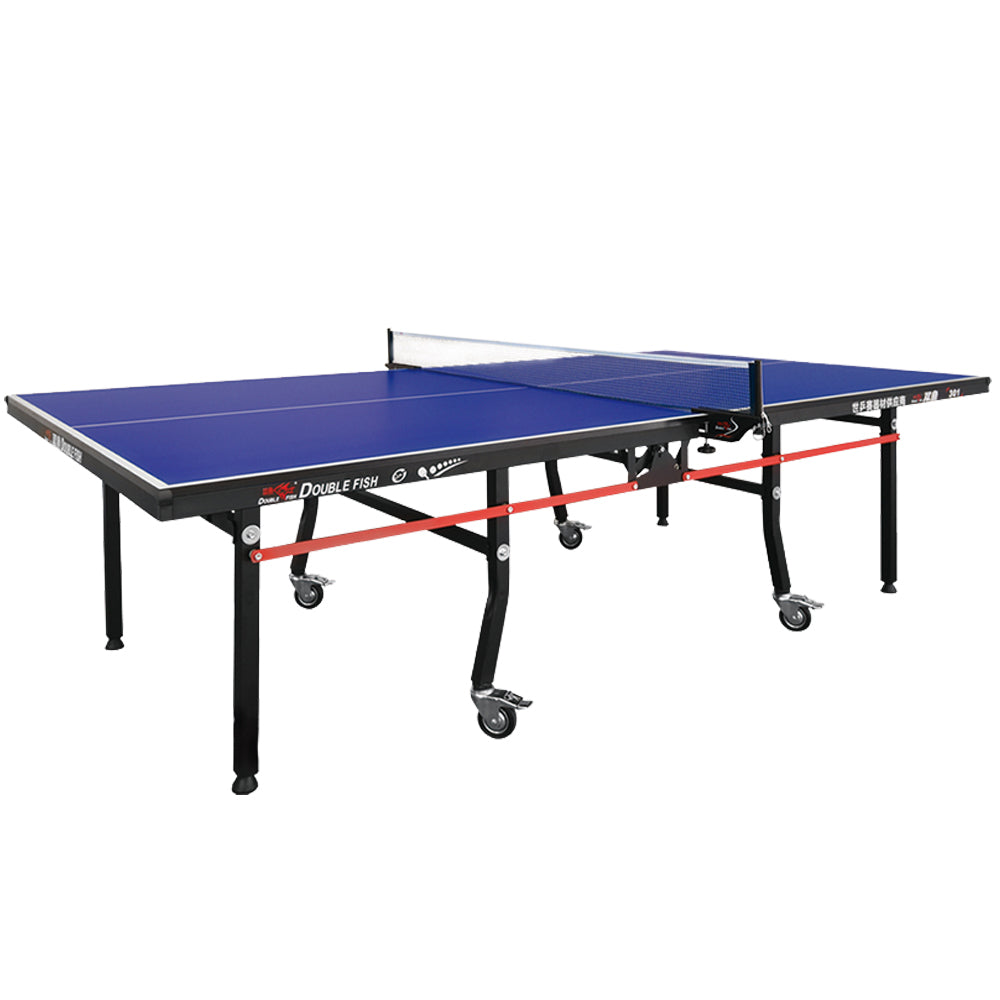 DOUBLE FISH Indoor Net 301 18mm Table - Tennis/Ping ITTF Foldable Black&Blue Ball Table Pong Bats Approve