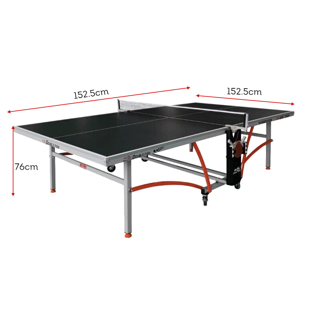 DOUBLE FISH Bats ITTF Ball Table Pong Black Play Solo Net 353 - Table Tennis/Ping 22mm Foldable Indoor Approve