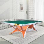 DOUBLE FISH 2 Indoor Net Table 25mm ITTF - Bats Ball Tennis/Ping Table Orange&Green VOLANT Pong Pro KING Approve
