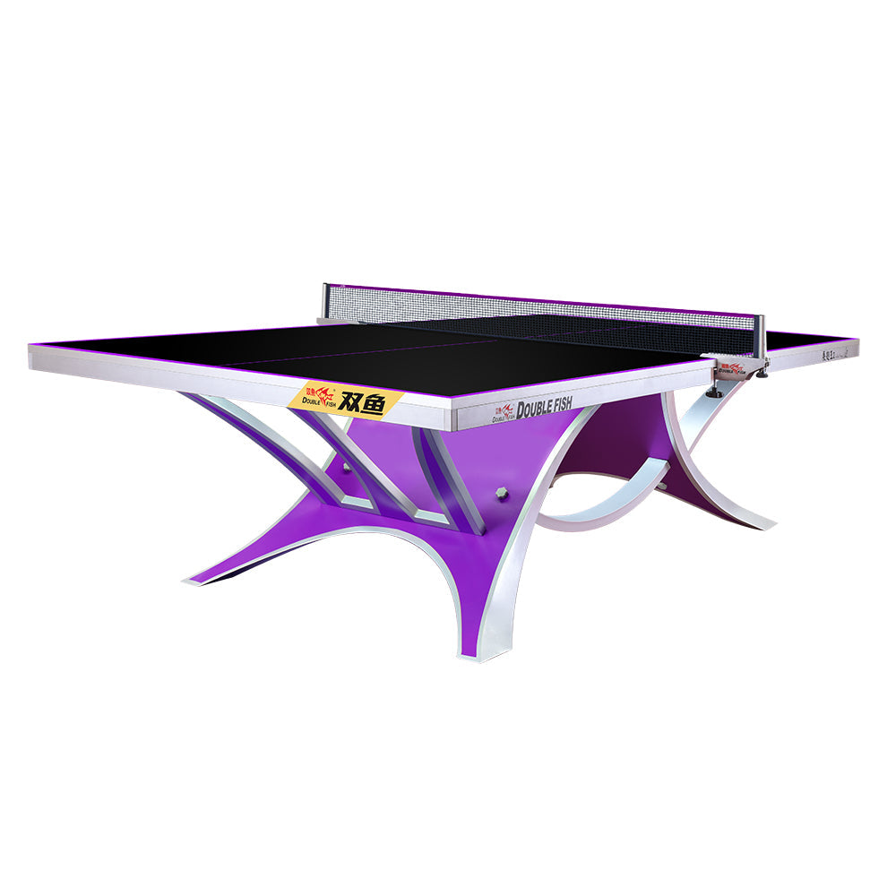DOUBLE FISH KING Table Table - Indoor Tennis/Ping Net Bats 2 VOLANT ITTF Pro Pong Ball 25mm Purple&Black Approve