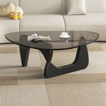 LIVARA Small/Large Oak Coffee Coffee Table Glass Table Legs
