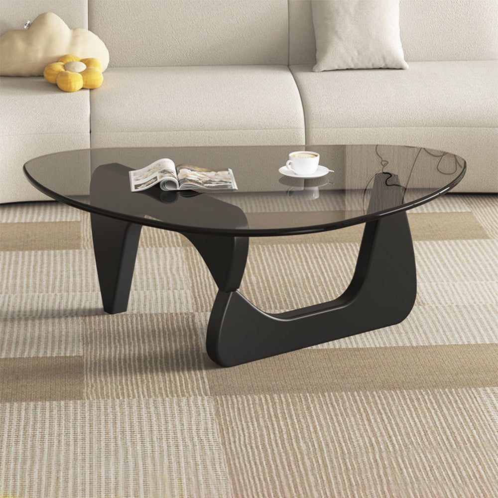 LIVARA Small/Large Oak Coffee Coffee Table Glass Table Legs