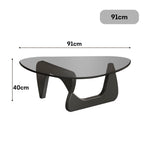 LIVARA Small/Large Oak Coffee Coffee Table Glass Table Legs
