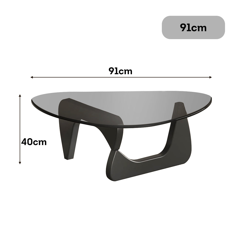 LIVARA Small/Large Oak Coffee Coffee Table Glass Table Legs