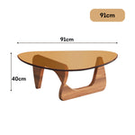 LIVARA Small/Large Oak Coffee Coffee Table Glass Table Legs