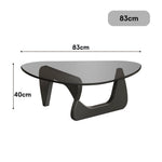 LIVARA Small/Large Oak Coffee Coffee Table Glass Table Legs