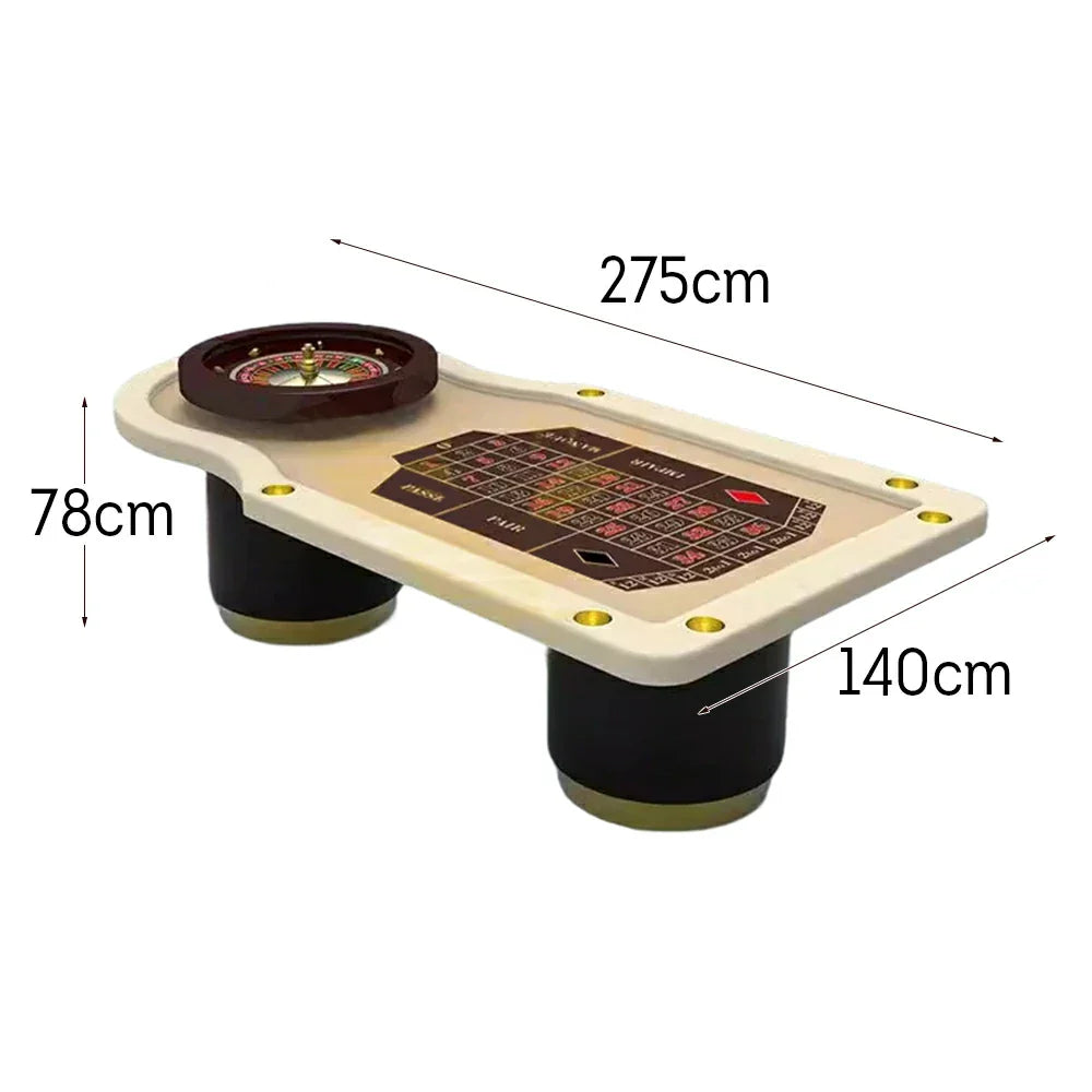 VERSA 275cm - Game Table Roulette Home Events W/ Wheel Roulette Private Rooms Length Wood