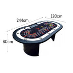 VERSA 244cm Events Game Table Length Home - W/ Wheel Roulette Private Rooms Black&White