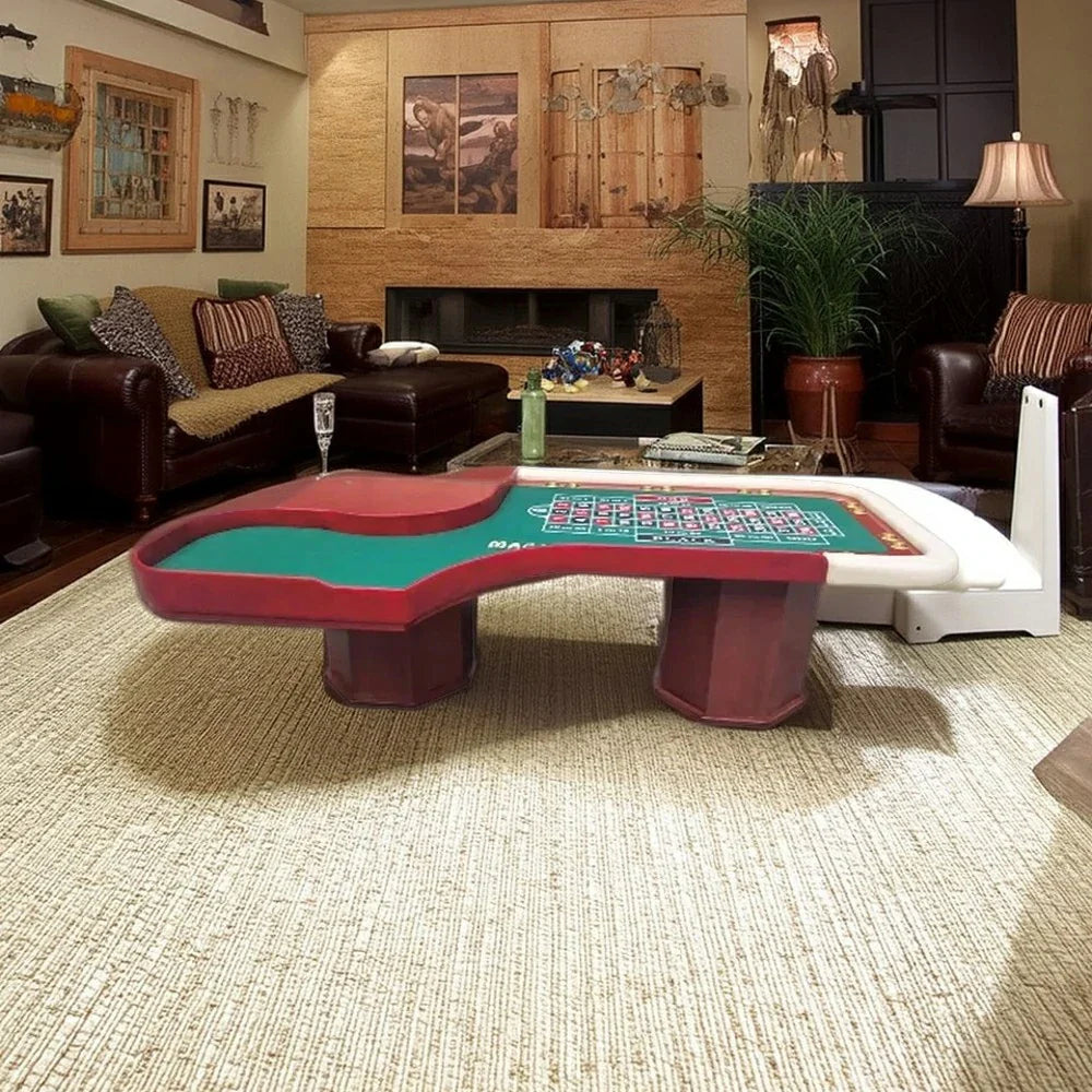 VERSA 240cm Table Roulette Rooms Length Private 20-inch a - W/ Game Home Wheel Events Roulette Red&White