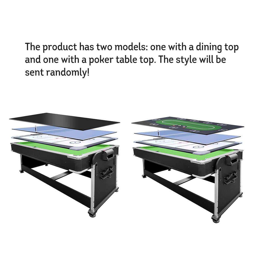 VERSA 4-IN-1 Air Billiard Accessories for Table Rooms and Game Dining, Convertible with Table 7FT - Billiards, Free Pool Tennis Green Hockey, Felt