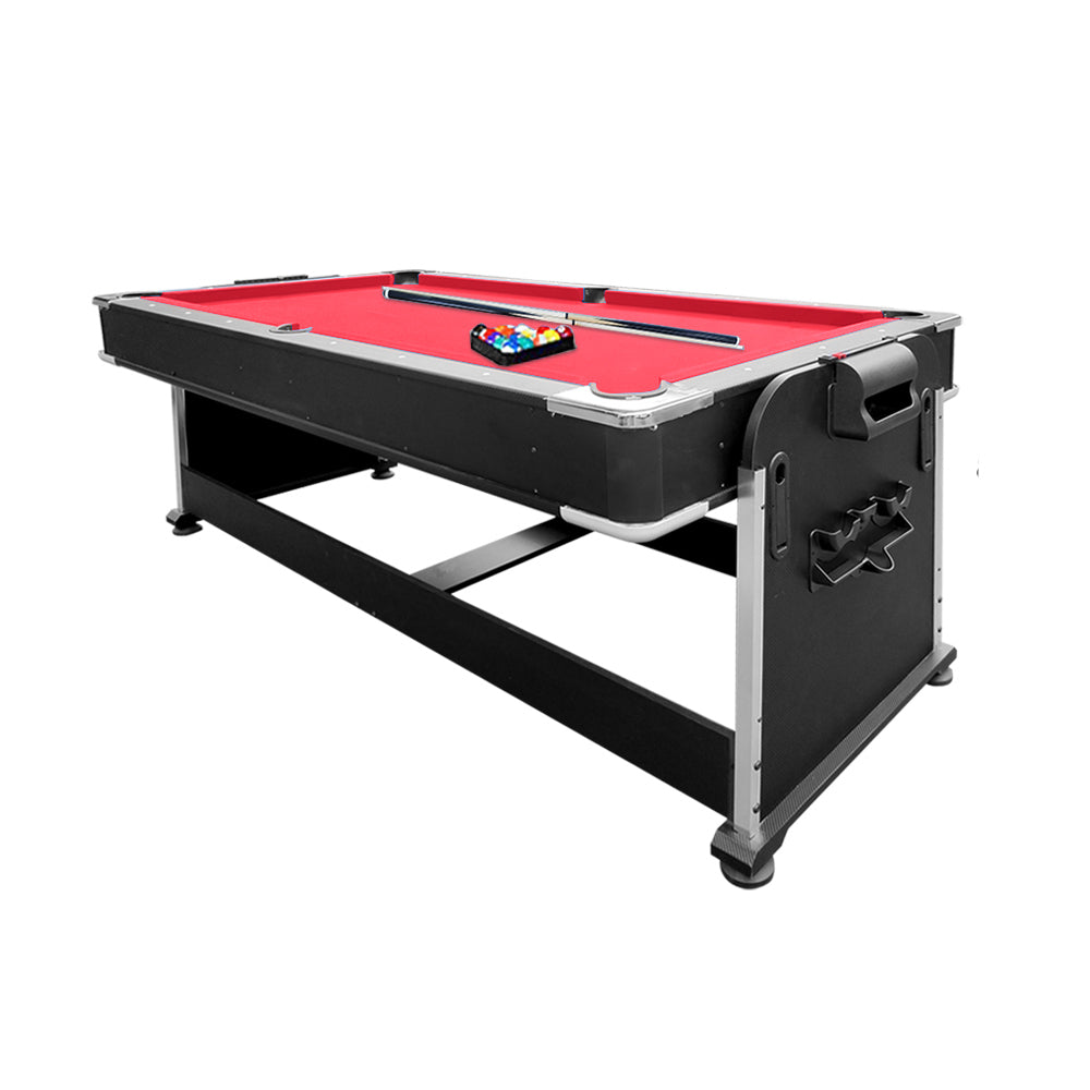 VERSA 4-IN-1 7FT Game Free Billiards, Table and with Tennis Table Hockey, Pool Convertible Dining, - Air Red Rooms Billiard Accessories for Felt