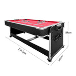 VERSA 4-IN-1 7FT Game Free Billiards, Table and with Tennis Table Hockey, Pool Convertible Dining, - Air Red Rooms Billiard Accessories for Felt
