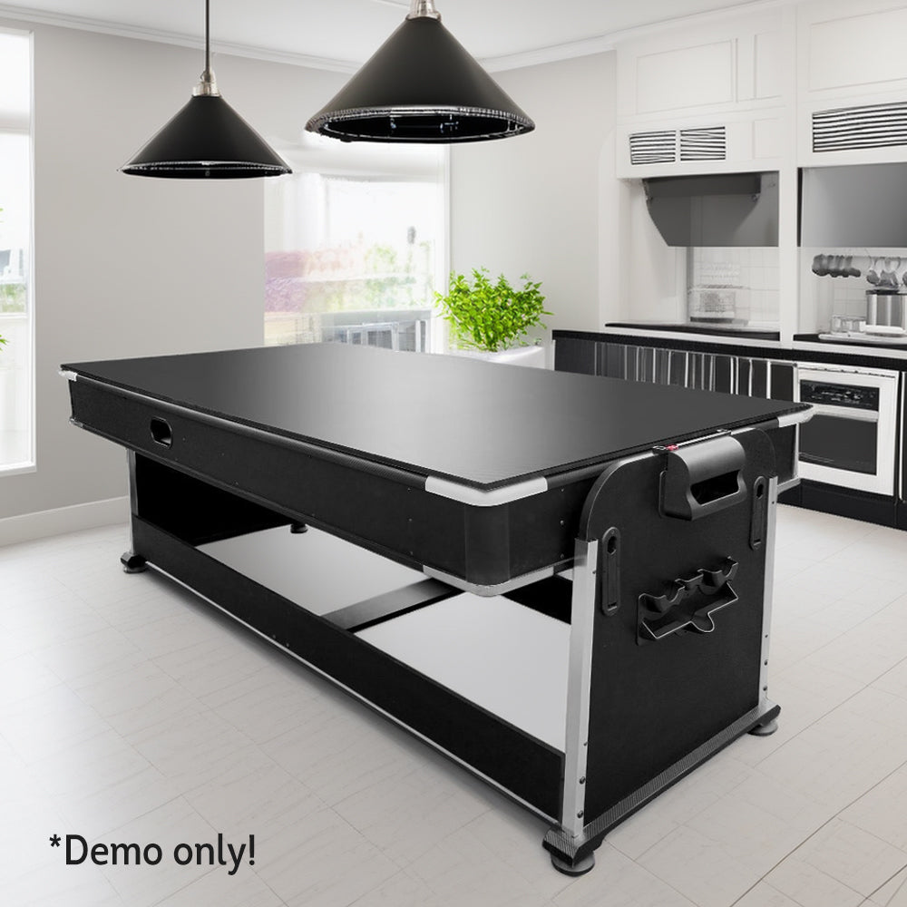 VERSA 4-IN-1 7FT Game Free Billiards, Table and with Tennis Table Hockey, Pool Convertible Dining, - Air Red Rooms Billiard Accessories for Felt