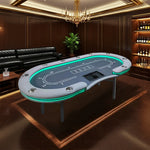 VERSA Foldable - Layout Premium Poker 213/240/260cm with Multi-Player Table LED - Game Home Lights Edition, Blue&Grey