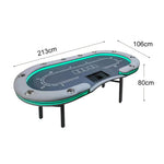 VERSA Foldable - Layout Premium Poker 213/240/260cm with Multi-Player Table LED - Game Home Lights Edition, Blue&Grey