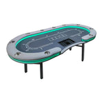 VERSA Foldable - Layout Premium Poker 213/240/260cm with Multi-Player Table LED - Game Home Lights Edition, Blue&Grey