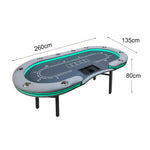VERSA Foldable - Layout Premium Poker 213/240/260cm with Multi-Player Table LED - Game Home Lights Edition, Blue&Grey
