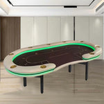 VERSA Foldable Layout with Game Multi-Player - Edition, - Premium Poker Home Lights 213/240/260cm Green LED Table Grey