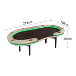 VERSA Foldable Layout with Game Multi-Player - Edition, - Premium Poker Home Lights 213/240/260cm Green LED Table Grey