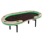 VERSA Foldable Layout with Game Multi-Player - Edition, - Premium Poker Home Lights 213/240/260cm Green LED Table Grey