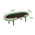 VERSA Foldable Layout with Game Multi-Player - Edition, - Premium Poker Home Lights 213/240/260cm Green LED Table Grey