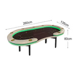 VERSA Foldable Layout with Game Multi-Player - Edition, - Premium Poker Home Lights 213/240/260cm Green LED Table Grey
