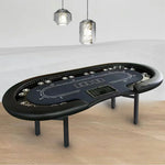 VERSA Foldable LED with - Poker Layout Home Lights Multi-Player Premium - Edition, Table 240/260cm - Game Black