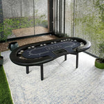 VERSA Foldable LED with - Poker Layout Home Lights Multi-Player Premium - Edition, Table 240/260cm - Game Black
