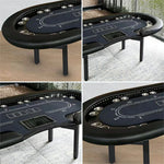 VERSA Foldable LED with - Poker Layout Home Lights Multi-Player Premium - Edition, Table 240/260cm - Game Black
