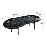VERSA Foldable LED with - Poker Layout Home Lights Multi-Player Premium - Edition, Table 240/260cm - Game Black