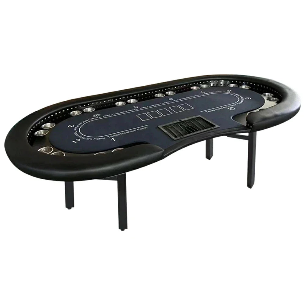 VERSA Foldable LED with - Poker Layout Home Lights Multi-Player Premium - Edition, Table 240/260cm - Game Black