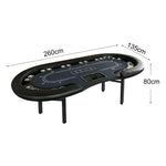 VERSA Foldable LED with - Poker Layout Home Lights Multi-Player Premium - Edition, Table 240/260cm - Game Black