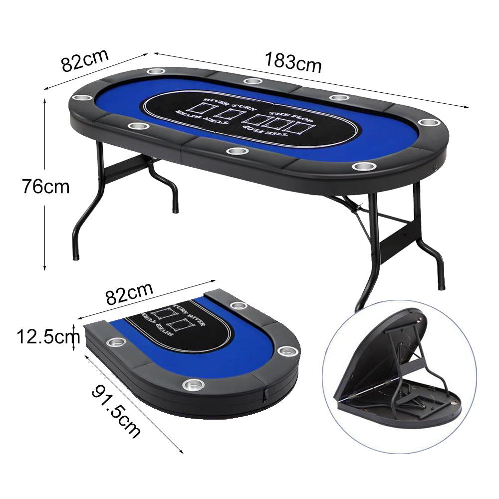 VERSA 6FT Table Gaming Players MDF Game 8 Foldable Poker Room