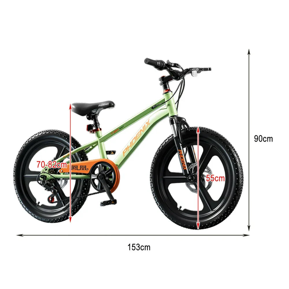 VOLTUS 18/20/22 Kids' Wheels Single-Speed Integrated Options, Bike - Gear - Green
