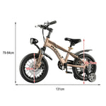 VOLTUS 14/18/22 Children's Knife Foot Support Double-Layer Ring Wheels CNC Training Bicycle Inch - Golden